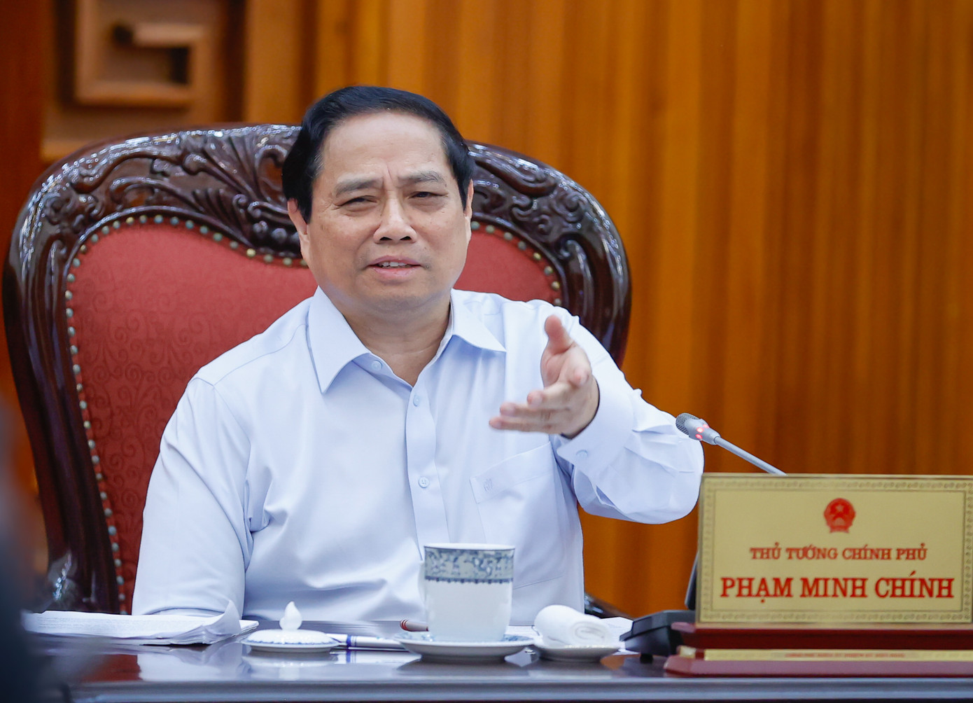 Thủ tướng Phạm Minh Chính phát biểu tại phiên họp. Ảnh: Nhật Bắc.