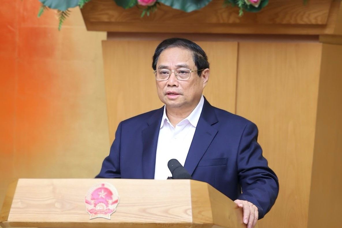 Thủ tướng Phạm Minh Chính phát biểu tại cuộc họp. Thủ tướng Phạm Minh Chính phát biểu tại cuộc họp.