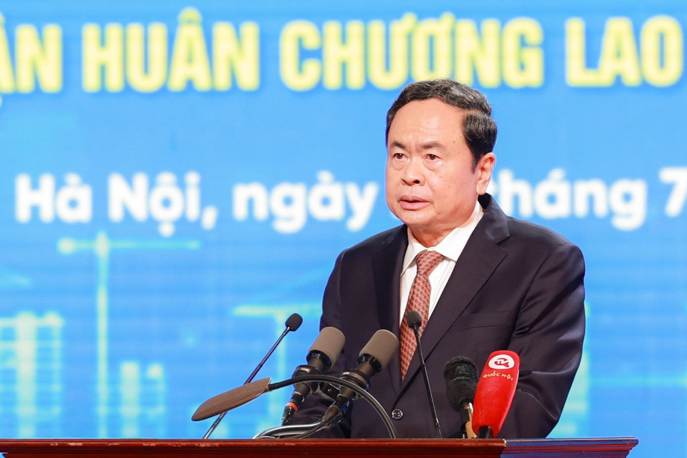 Chủ tịch Quốc hội Trần Thanh Mẫn phát biểu tại buổi lễ. Ảnh: Hải Nguyễn