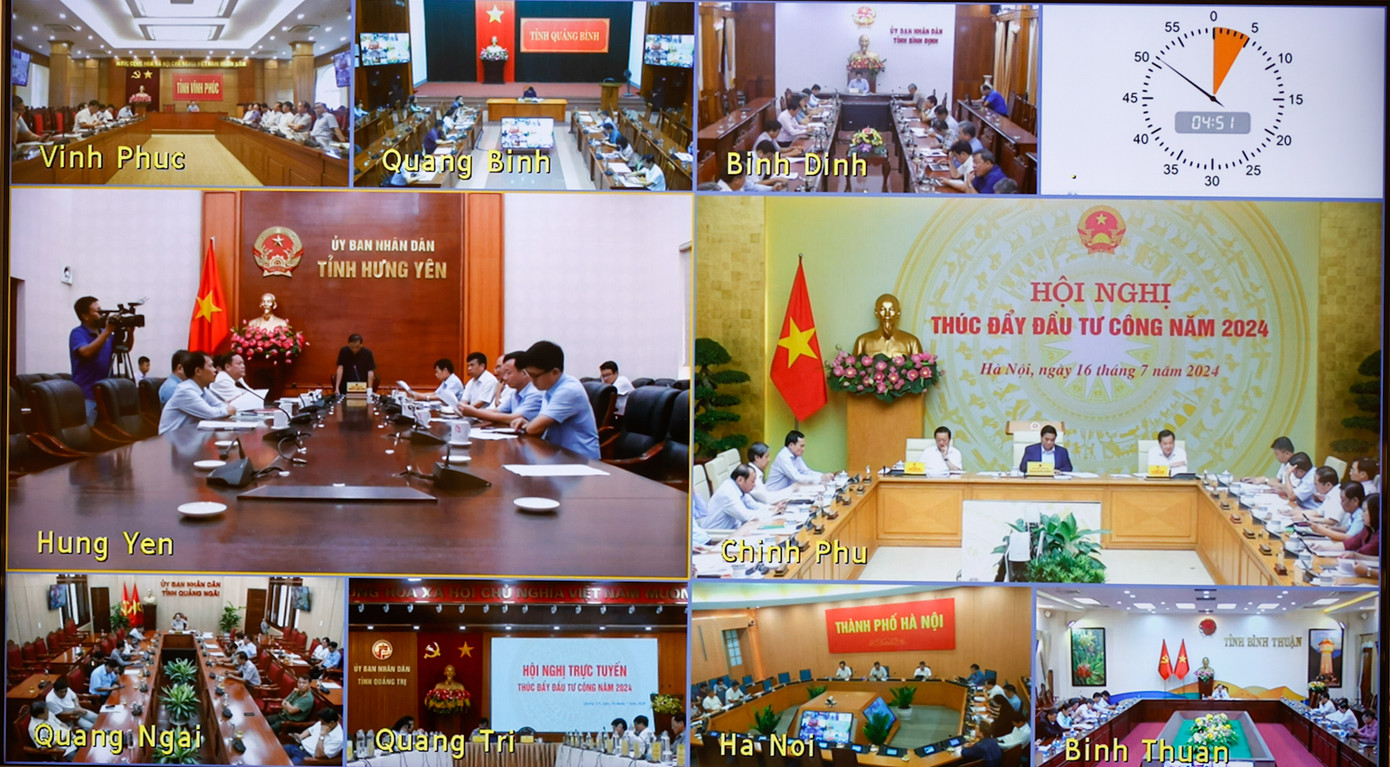 Hội nghị trực tuyến toàn quốc thúc đẩy giải ngân vốn đầu tư công. (Ảnh: Nhật Bắc) Hội nghị trực tuyến toàn quốc thúc đẩy giải ngân vốn đầu tư công. (Ảnh: Nhật Bắc)