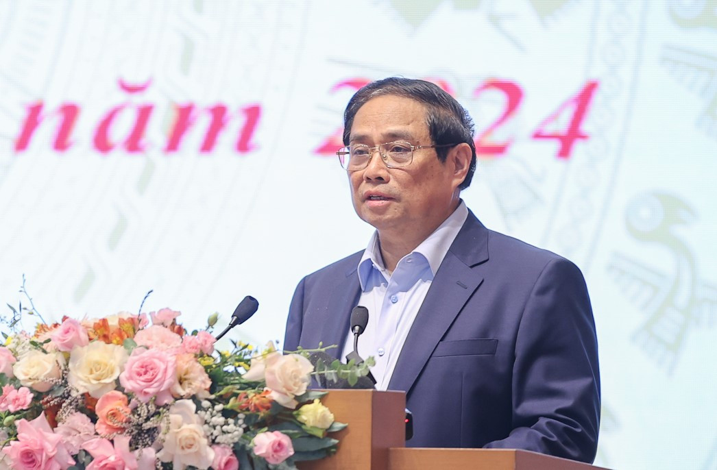 Thủ tướng Phạm Minh Chính phát biểu khai mạc hội nghị. Ảnh: Nhật Bắc Thủ tướng Phạm Minh Chính phát biểu khai mạc hội nghị. Ảnh: Nhật Bắc