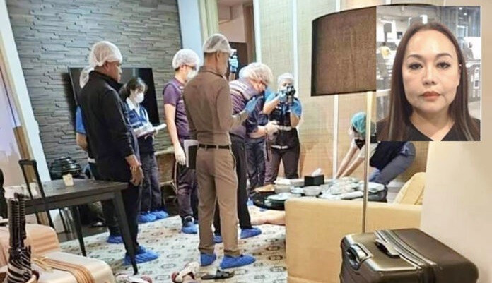 Hiện trường vụ án và chân dung nghi phạm Sherine Chong. (Ảnh: The Nation). Hiện trường vụ án và chân dung nghi phạm Sherine Chong. (Ảnh: The Nation).