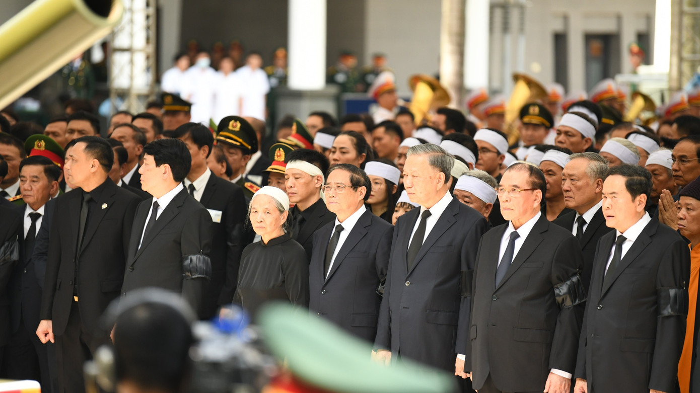 Lãnh đạo Đảng, Nhà nước trong Lễ truy điệu Tổng Bí thư Nguyễn Phú Trọng. Lãnh đạo Đảng, Nhà nước trong Lễ truy điệu Tổng Bí thư Nguyễn Phú Trọng.