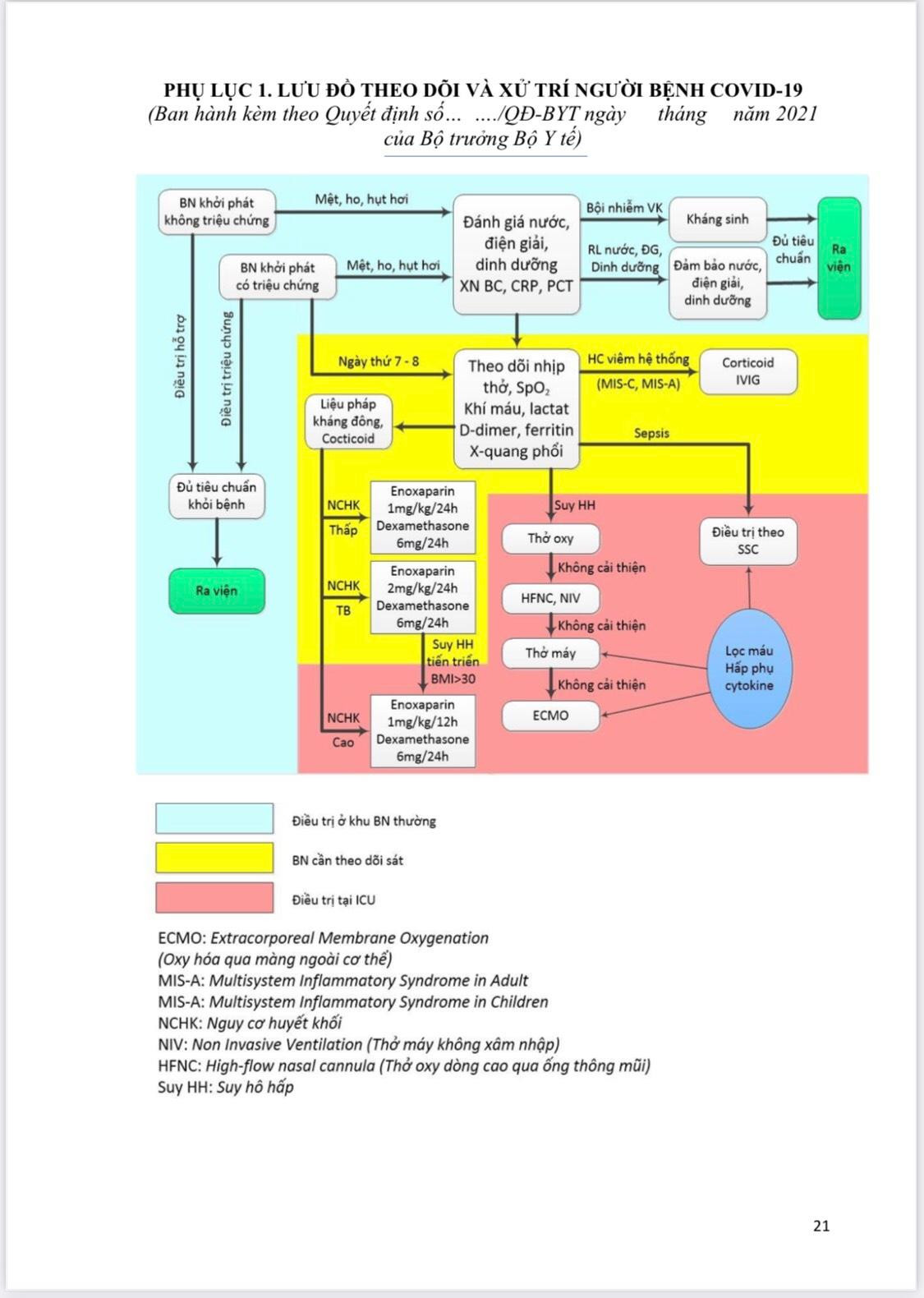 Sơ đồ theo dõi và xử trí người bệnh COVID-19