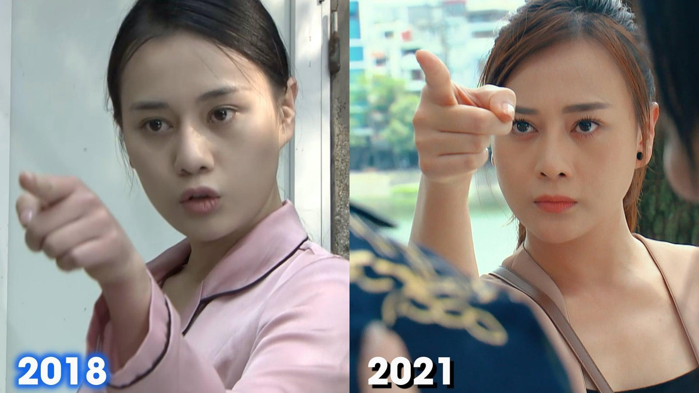 Sự so sánh thú vị về Phương Oanh trên phim. Ảnh: Hoàng Dương