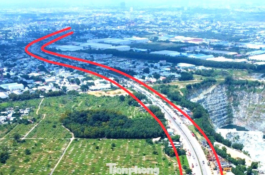 Vị trí xây dựng đường Vành đai 3 TP.HCM đoạn Bình Dương (vạch đỏ)