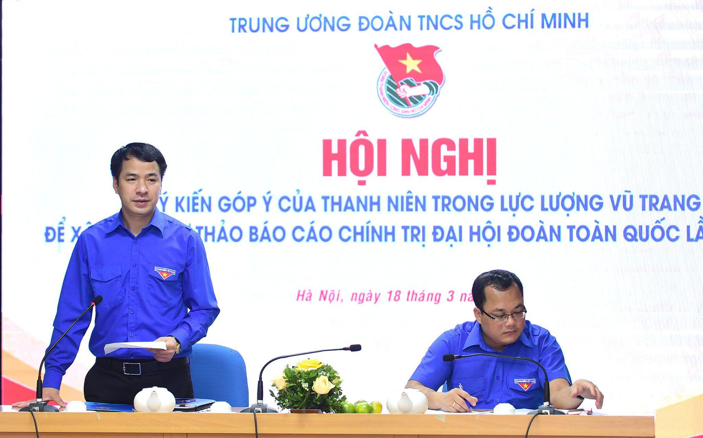 Bí thư T.Ư Đoàn Ngô Văn Cương phát biểu tại hội nghị. Ảnh: Xuân Tùng