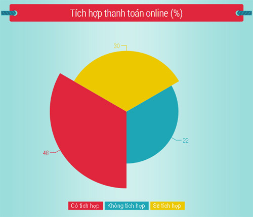 Hiện có 22% website thương mại điện tử không tích hợp khả năng thanh toán trực tuyến