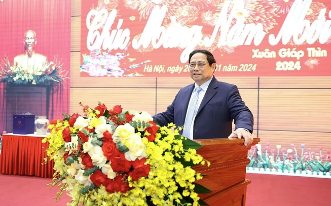 Thủ tướng Phạm Minh Chính chúc Tết và giao nhiệm vụ cho cán bộ Tổng cục 2 - Bộ Quốc phòng. (Ảnh: Dương Giang/TTXVN) Thủ tướng Phạm Minh Chính chúc Tết và giao nhiệm vụ cho cán bộ Tổng cục 2 - Bộ Quốc phòng. (Ảnh: Dương Giang/TTXVN)