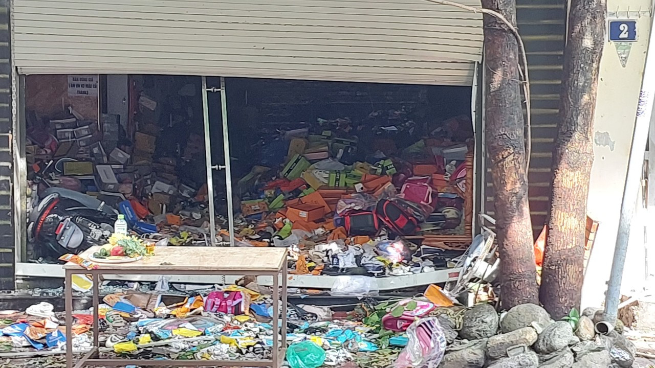 Hiện trường vụ cháy: Ảnh: Đàm Quang.