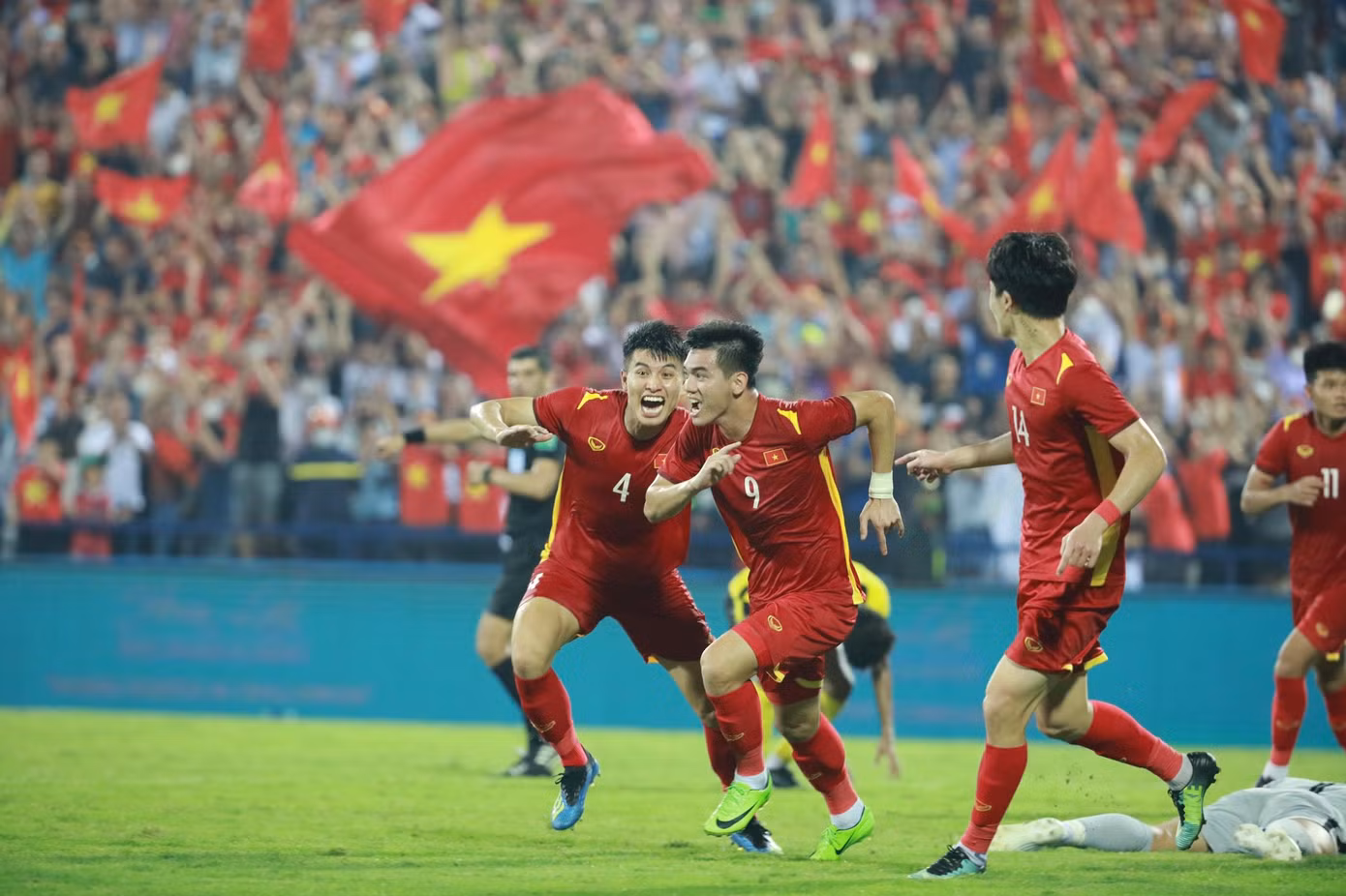 Đây là bàn thứ hai của Tiến Linh ở SEA Games năm nay.