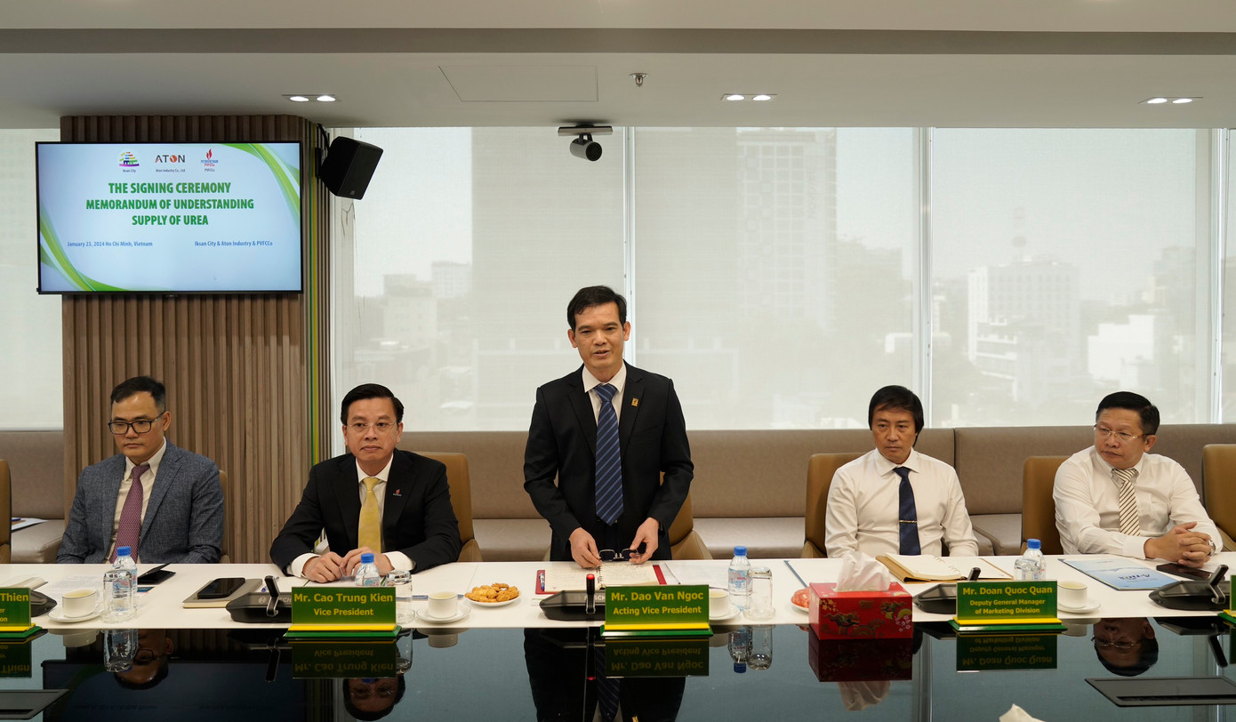 Đào Văn Ngọc - Phó Tổng giám đốc Phụ trách Ban điều hành PVFCCo phát biểu tại buổi lễ ký kết.