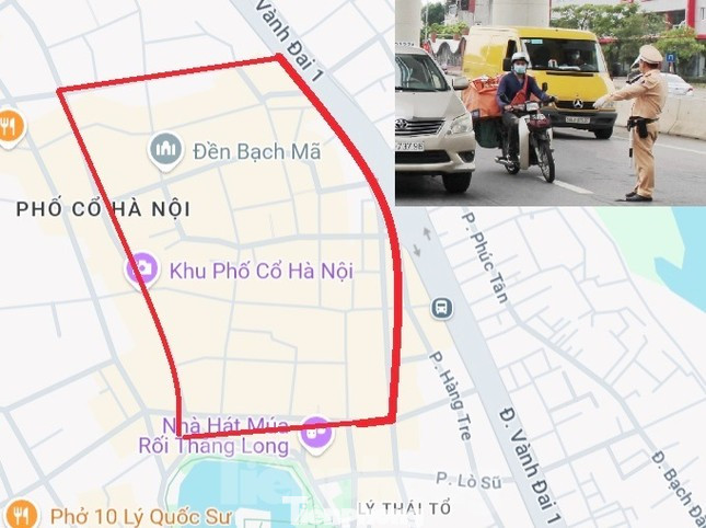 Ranh giới và phạm vi (đường kẻ đỏ) liên ngành Công an - GTVT sẽ thực hiện cấm xe 16 chỗ vào phố cổ và khu vực xung quanh hồ Hoàn Kiếm. Ranh giới và phạm vi (đường kẻ đỏ) liên ngành Công an - GTVT sẽ thực hiện cấm xe 16 chỗ vào phố cổ và khu vực xung quanh hồ Hoàn Kiếm.