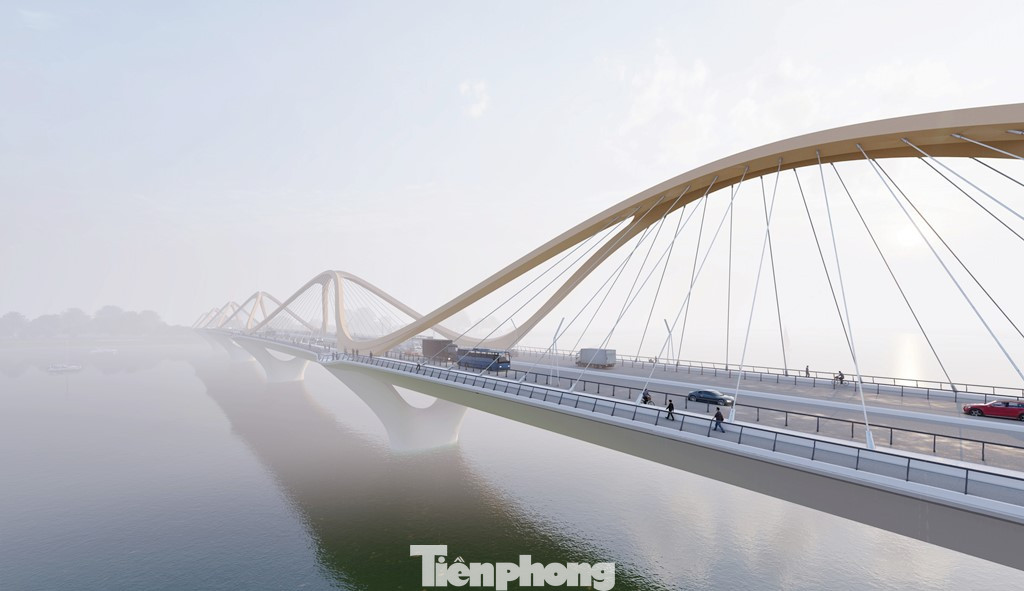 Cầu Trần Hưng Đạo có phương án thiết kế kiến trúc dạng vòm (rồng lượn) với 6 nhịp cầu liên tục, riêng nhịp chính vượt sông Hồng có khẩu độ dài nhất - 900 m.