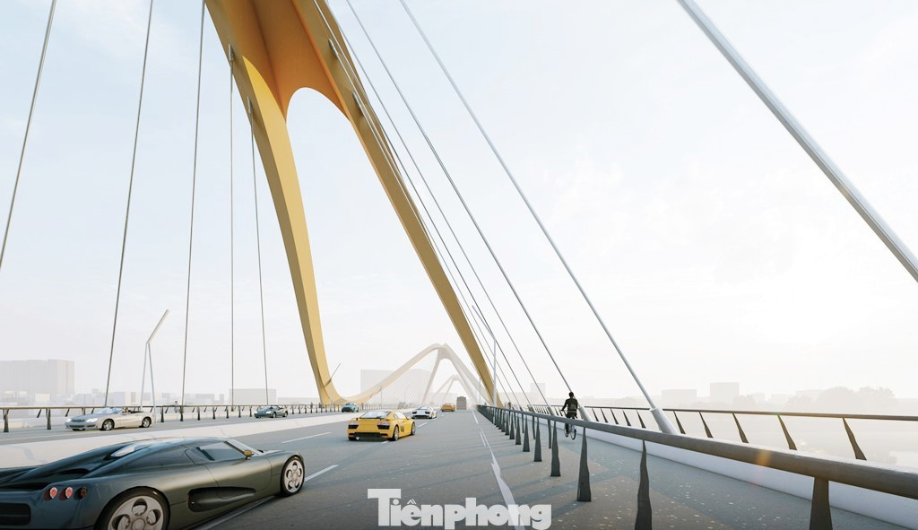 Tổng chiều dài toàn tuyến khoảng 5,5km, cầu có chiều rộng 6 làn xe cơ giới, 2 làn xe cho xe thô sơ và người đi bộ ở hai bên cánh gà.