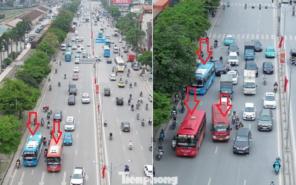 Cùng với dừng đỗ, đón khách bất kỳ đâu trên đường, khi lưu thông các xe này còn dàn hàng ngang và đi với tốc độ rất chậm (diễu phố) để tìm kiếm khách.