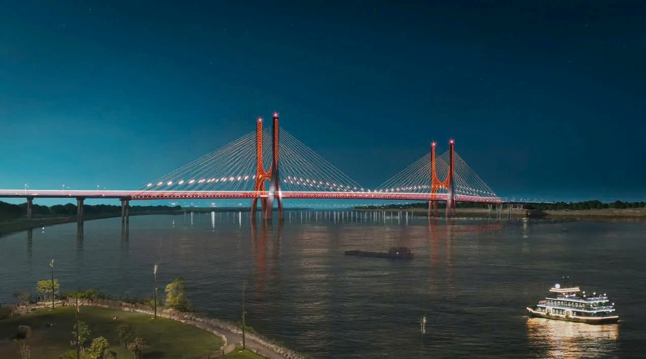 Cầu nằm trên đường Vành đai 3,5, phần cầu chính vượt sông Hồng dài khoảng 680 m, rộng 32,3 m, được chia làm 6 làn xe cơ giới và 2 làn xe hỗn hợp, tổng chiều dài cầu dẫn dài khoảng 6,52 km, rộng 33 m. Cầu nằm trên đường Vành đai 3,5, phần cầu chính vượt sông Hồng dài khoảng 680 m, rộng 32,3 m, được chia làm 6 làn xe cơ giới và 2 làn xe hỗn hợp, tổng chiều dài cầu dẫn dài khoảng 6,52 km, rộng 33 m.