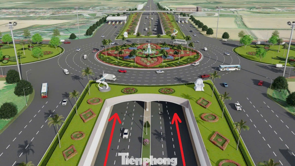 Dự án được khởi công năm 2023 và dự kiến hoàn thành năm 2025. Sau khi hoàn thành, các phương tiện đi từ cao tốc Pháp Vân - Ninh Bình qua nút giao sẽ di chuyển ngầm bằng hầm chui (mũi tên đỏ).