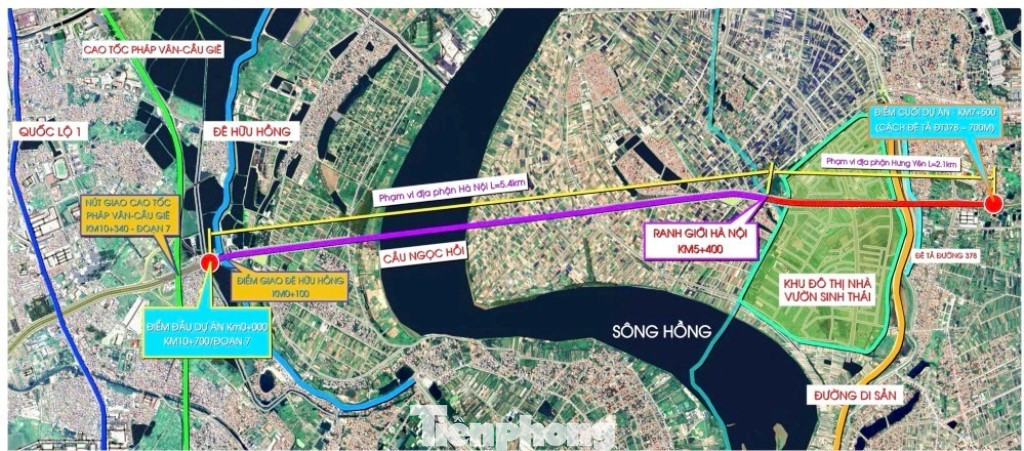 Dự án xây dựng cầu Ngọc Hồi nằm trên đường Vành đai 3,5, cầu có địa điểm với điểm đầu tại huyện Thanh Trì, điểm cuối tại huyện Văn Giang, tỉnh Hưng Yên. Tổng mức đầu tư dự án khoảng 11.770 tỷ đồng.