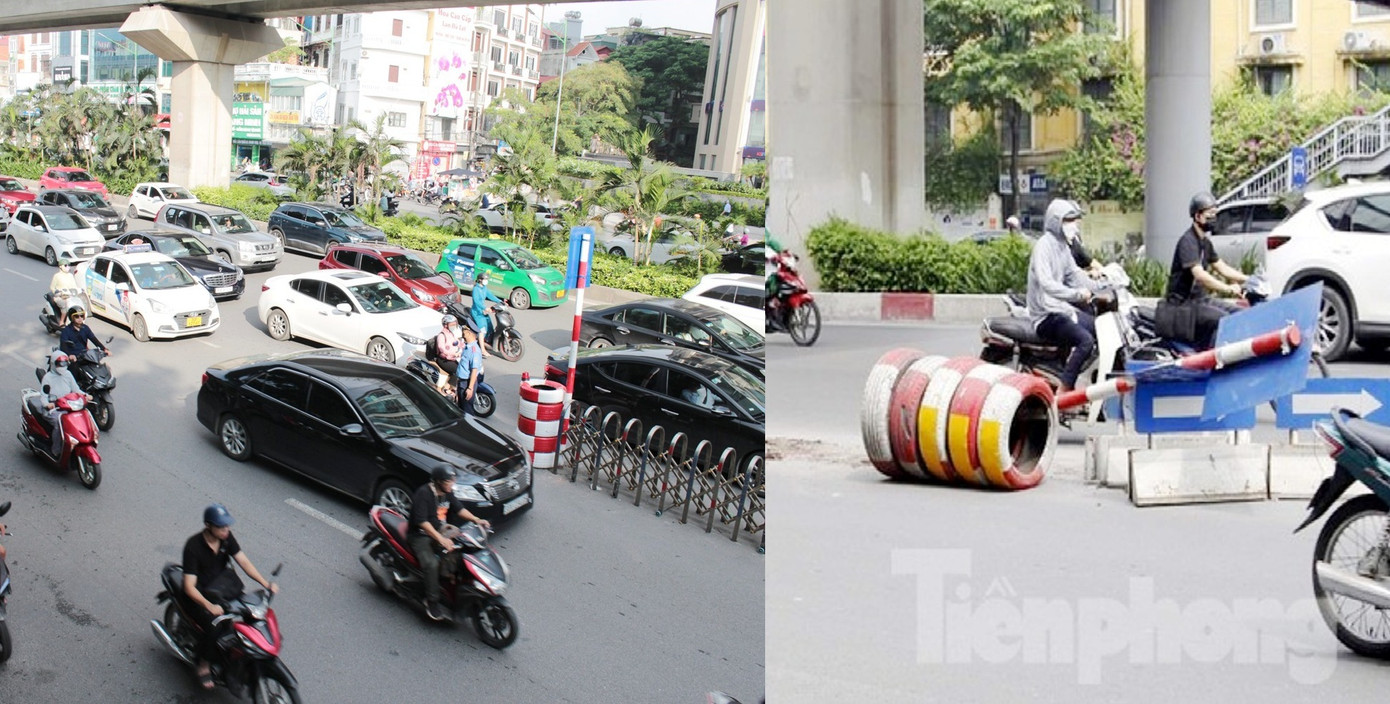 Tuy nhiên, vào giờ cao điểm khi lưu lượng xe đông phương án phân làn đã không thực hiện được. Nguyên nhân là khi đường ùn tắc là xe máy tràn vào làn ô tô và ngược lại; cùng với đó, các cột biển báo có móng là lốp ô tô, liên tục bị xe húc đổ... Tuy nhiên, vào giờ cao điểm khi lưu lượng xe đông phương án phân làn đã không thực hiện được. Nguyên nhân là khi đường ùn tắc là xe máy tràn vào làn ô tô và ngược lại; cùng với đó, các cột biển báo có móng là lốp ô tô, liên tục bị xe húc đổ...