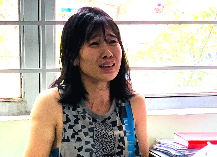 Nghi phạm Nguyễn Thị Mỹ Ch. tại cơ quan công an. Ảnh công an cung cấp