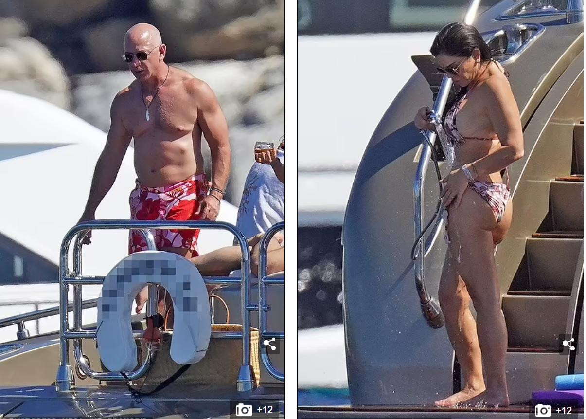 Tỷ phú Amazon 57 tuổi và bạn gái là nữ MC Lauren Sanchez 52 tuổi đều sở hữu ngoại hình khỏe khoắn, nóng bỏng dù đã ngoài ngũ tuần.