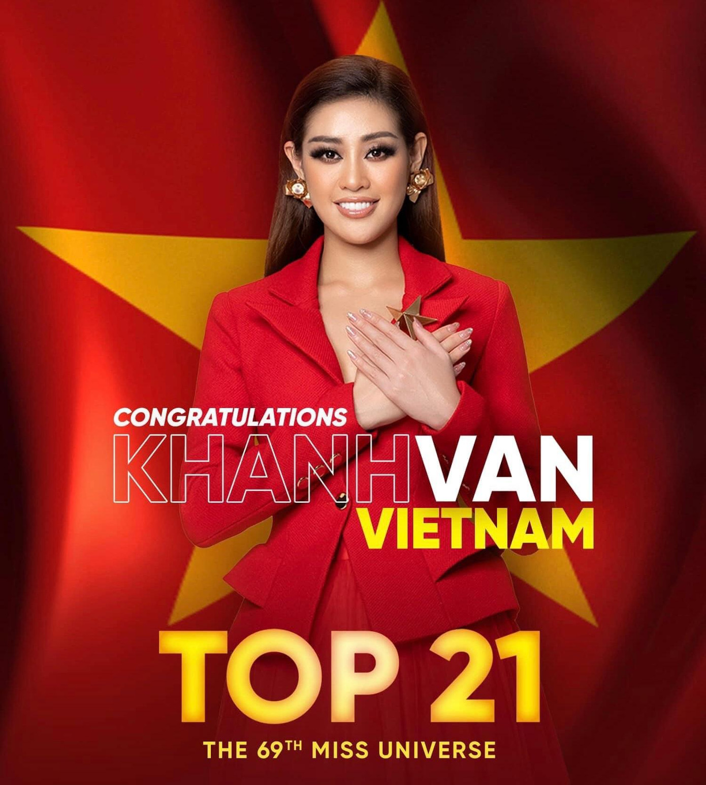 Tuy nhiên, may mắn đã không đến với người đẹp khi cô không được xướng tên vào top 10. Khánh Vân dừng chân ở đêm chung kết Miss Universe lần thứ 69 với vị trí top 21. Mặc dù vậy, những gì cô đã thể hiện trong suốt hành trình tham gia cuộc thi đã khiến các fans Việt vô cùng tự hào.