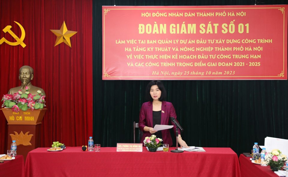 Phó Chủ tịch Thường trực HĐND TP. Hà Nội phát biểu tại buổi giám sát