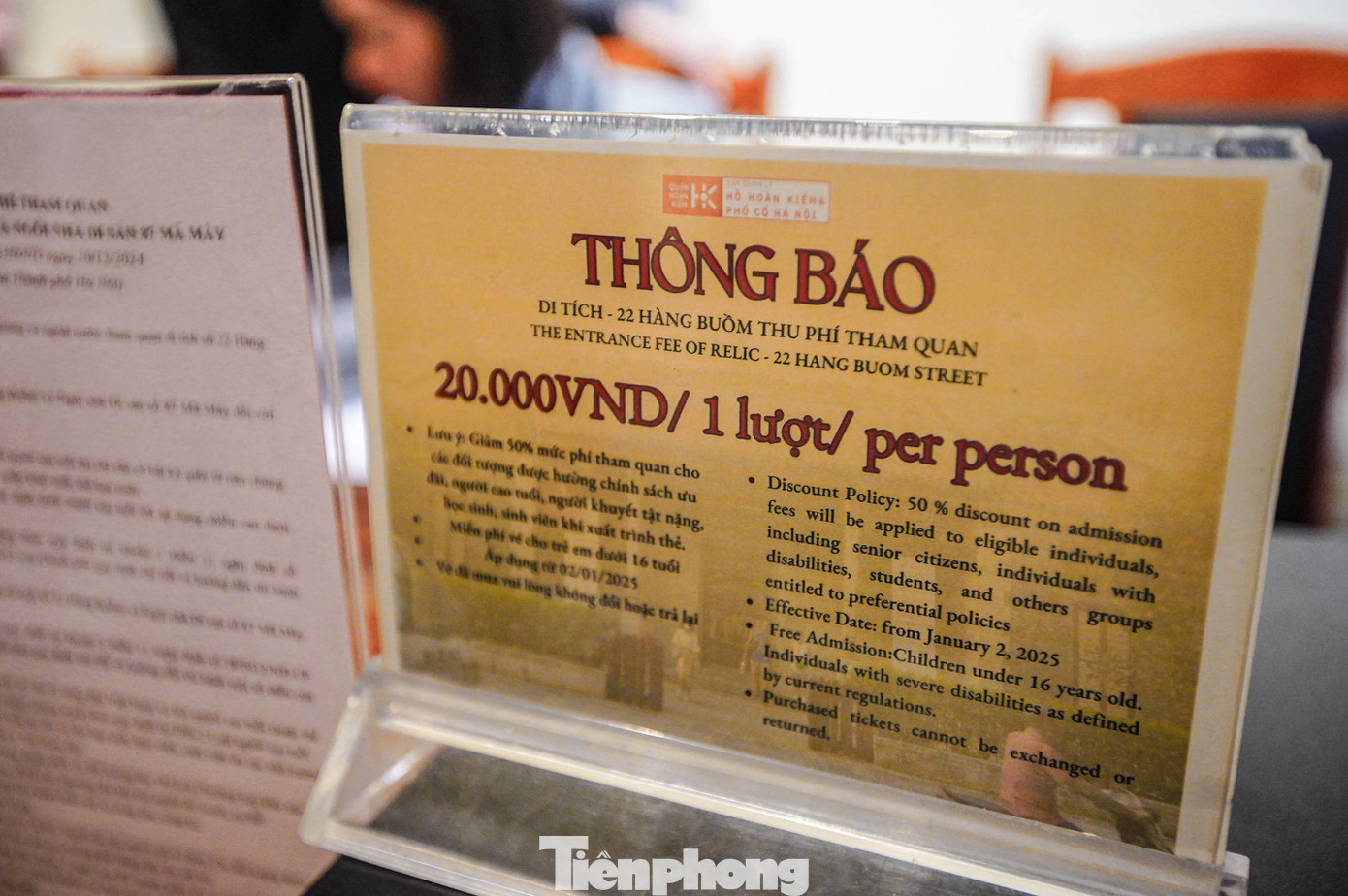 Theo Trung tâm Thông tin Du lịch (Cục Du lịch Quốc gia Việt Nam), Ngôi nhà Di sản số 87 phố Mã Mây và Di tích số 22 phố Hàng Buồm (quận Hoàn Kiếm, Hà Nội) đã chính thức triển khai thu phí vào cửa đối với khách tham quan. Việc áp dụng hệ thống vé điện tử nhằm bảo đảm quản lý vận hành hiệu quả việc bán vé, kiểm soát vé vào cửa. Theo Trung tâm Thông tin Du lịch (Cục Du lịch Quốc gia Việt Nam), Ngôi nhà Di sản số 87 phố Mã Mây và Di tích số 22 phố Hàng Buồm (quận Hoàn Kiếm, Hà Nội) đã chính thức triển khai thu phí vào cửa đối với khách tham quan. Việc áp dụng hệ thống vé điện tử nhằm bảo đảm quản lý vận hành hiệu quả việc bán vé, kiểm soát vé vào cửa.