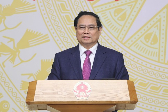 Thủ tướng Chính phủ Phạm Minh Chính phát biểu tại phiên họp. Ảnh: Nhật Bắc.