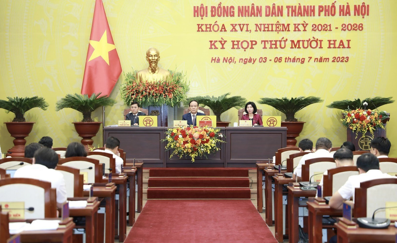 Quang cảnh kỳ họp thứ 12, HĐND TP Hà Nội khóa XVI