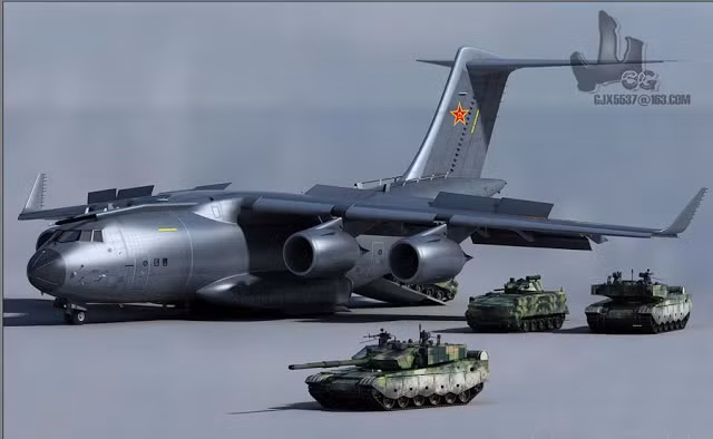 Đồ họa của Y-20 được cư dân mạng phác thảo