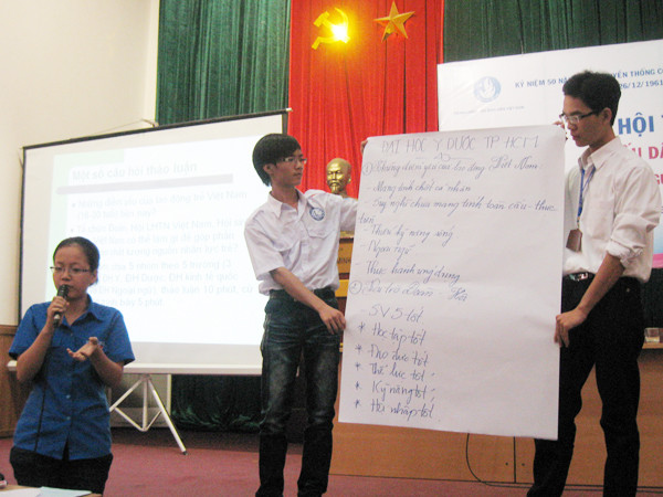 Bạn trẻ nói về điểm yếu của mình Ảnh: P.T