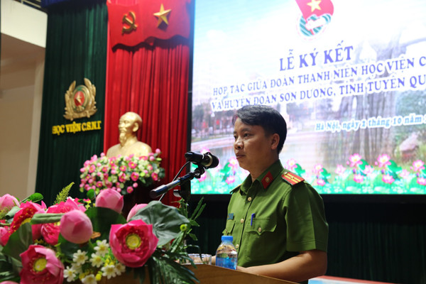 Đoàn thanh niên Học viện CSND ký kết nghĩa với Huyện đoàn Sơn Dương ảnh 1