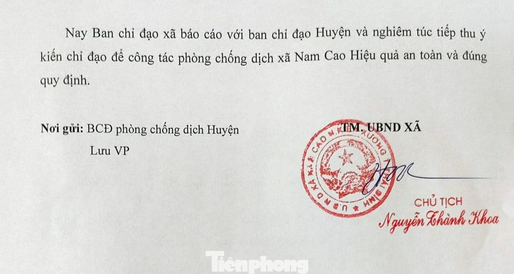 Báo cáo giải trình vụ việc của UBND xã Nam Cao - Ảnh: Hoàng Long Báo cáo giải trình vụ việc của UBND xã Nam Cao - Ảnh: Hoàng Long