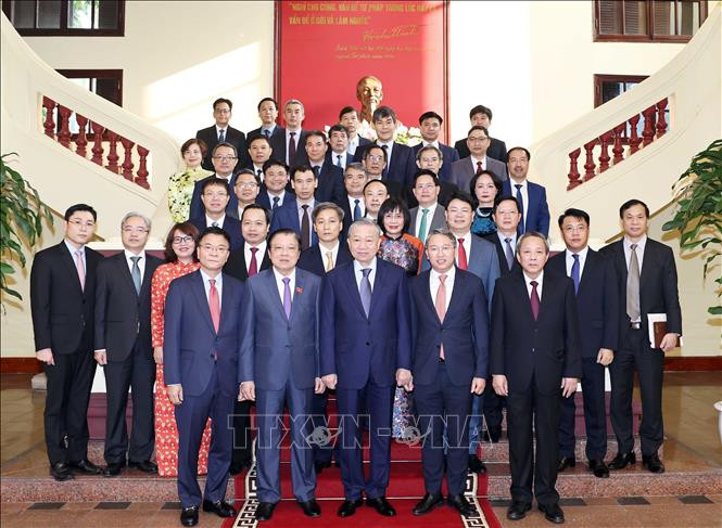 Tổng Bí thư Tô Lâm với các đại biểu. Ảnh: Thống Nhất/TTXVN