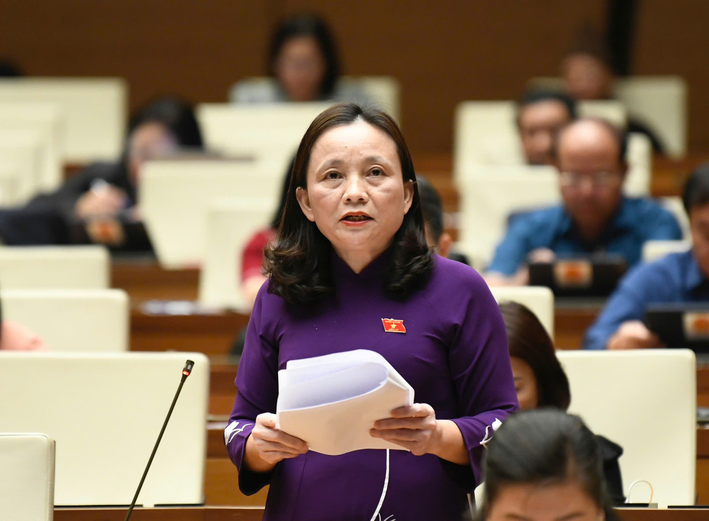 Đại biểu Cầm Thị Mẫn (đoàn Thanh Hóa). Ảnh: Như Ý Đại biểu Cầm Thị Mẫn (đoàn Thanh Hóa). Ảnh: Như Ý