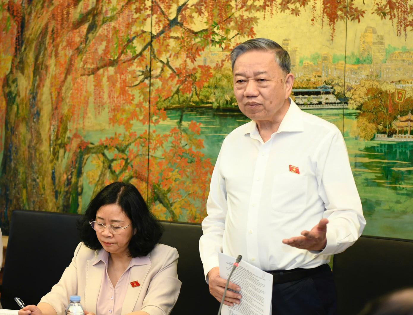 Tổng Bí thư Tô Lâm phát biểu tại phiên thảo luận ở tổ. Ảnh: Như Ý.