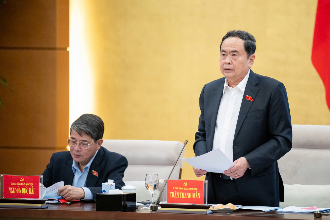 Chủ tịch Quốc hội Trần Thanh Mẫn phát biểu tại phiên họp. Ảnh: QH.