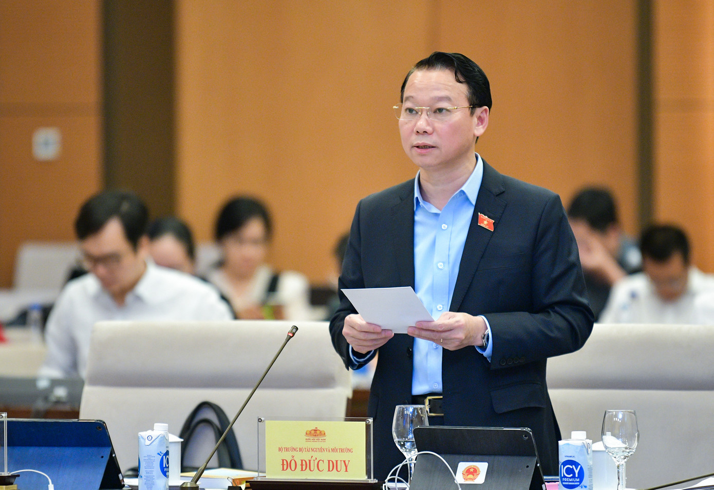 Bộ trưởng Bộ Tài nguyên và Môi trường Đỗ Đức Duy. Ảnh: QH