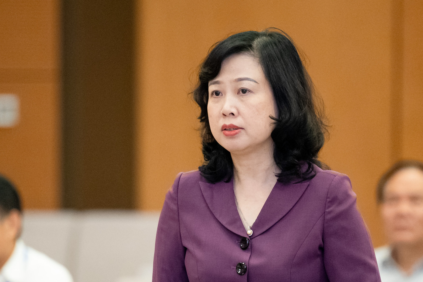 Bộ trưởng Bộ Y tế Đào Hồng Lan phát biểu tại cuộc họp. Bộ trưởng Bộ Y tế Đào Hồng Lan phát biểu tại cuộc họp.