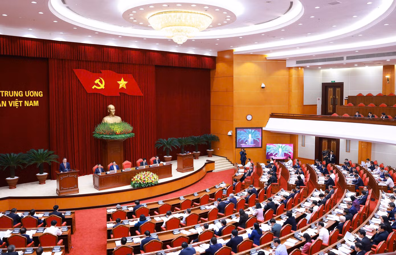 Hội nghị Trung ương Đảng khóa XIII, ngày 25/11. Ảnh TTXVN