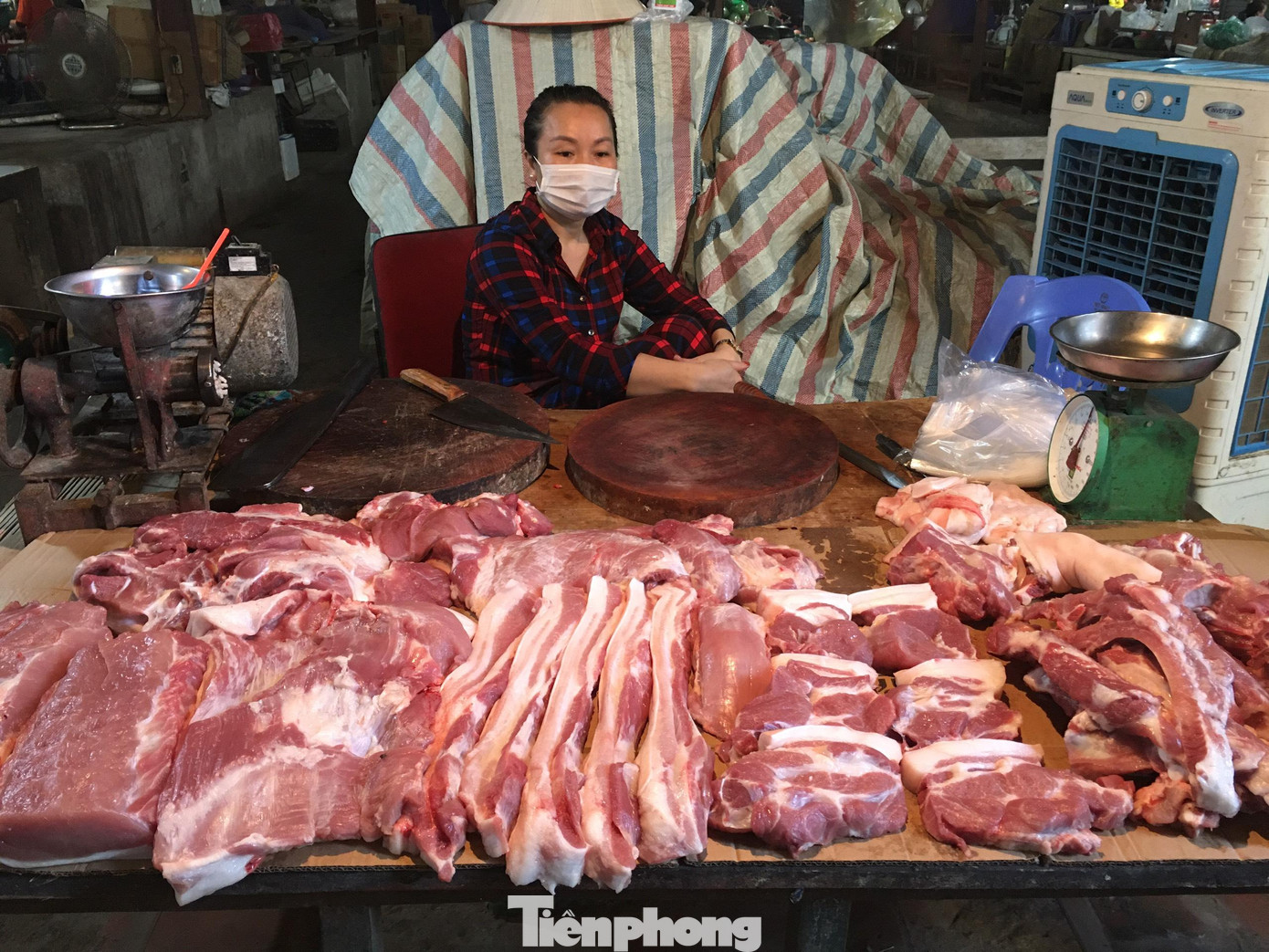 Chị Lê Thu Hằng, buồn rầu vì thịt lợn ế ẩm Chị Lê Thu Hằng, buồn rầu vì thịt lợn ế ẩm