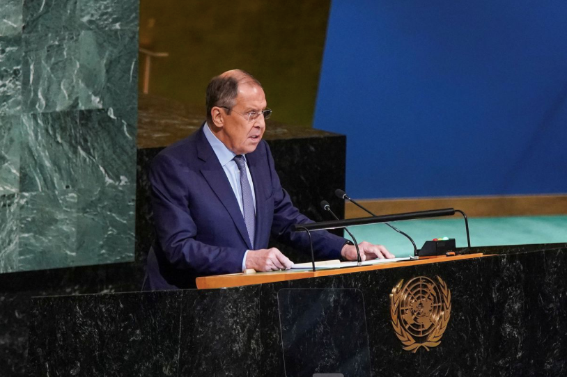 Ngoại trưởng Nga Sergei Lavrov phát biểu trước Đại hội đồng Liên Hợp Quốc, ngày 24/9. (Ảnh: Reuters) Ngoại trưởng Nga Sergei Lavrov phát biểu trước Đại hội đồng Liên Hợp Quốc, ngày 24/9. (Ảnh: Reuters)