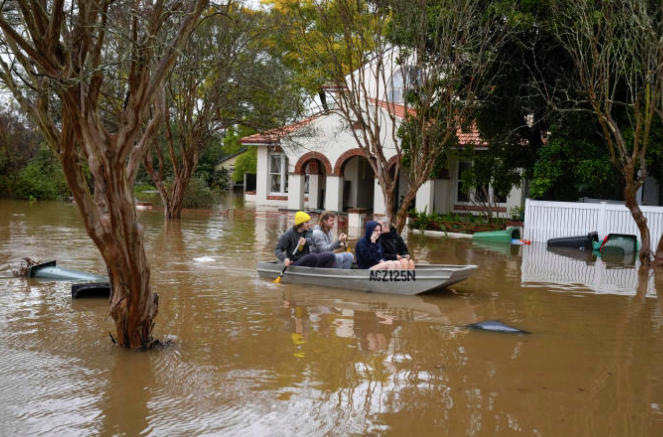 Mưa lớn gây lụt lội ở Úc hồi đầu tháng 7. (Ảnh: AP)