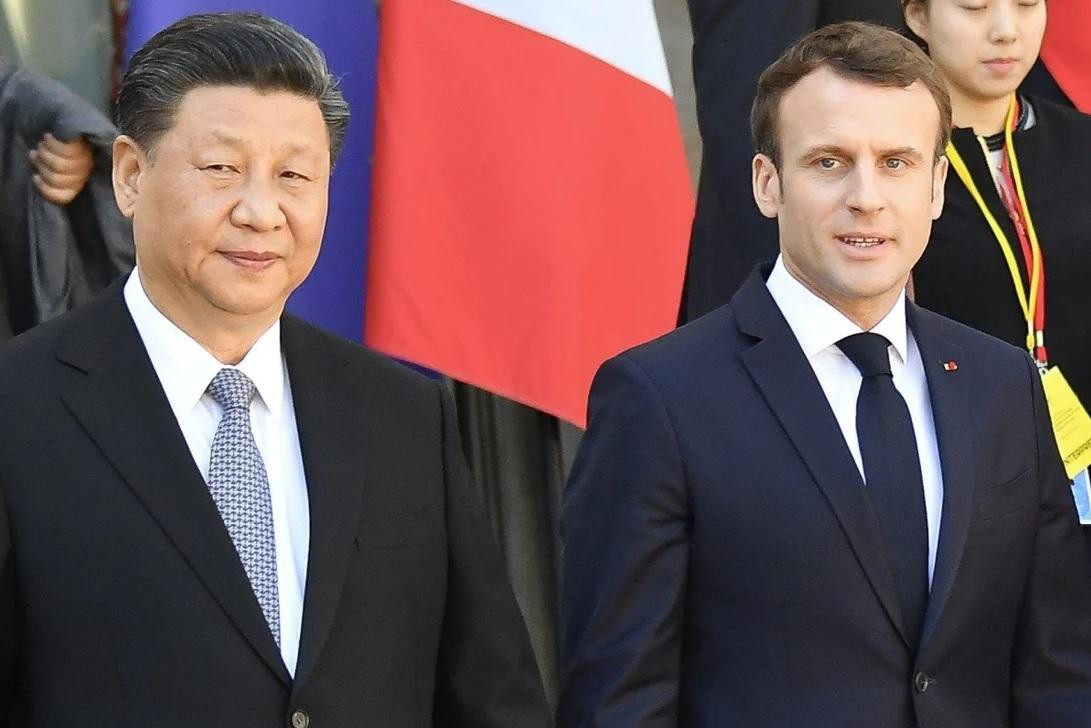 Chủ tịch Trung Quốc Tập Cận Bình và Tổng thống Pháp Emmanuel Macron trong cuộc gặp tại Paris năm 2019. (Ảnh: Getty)