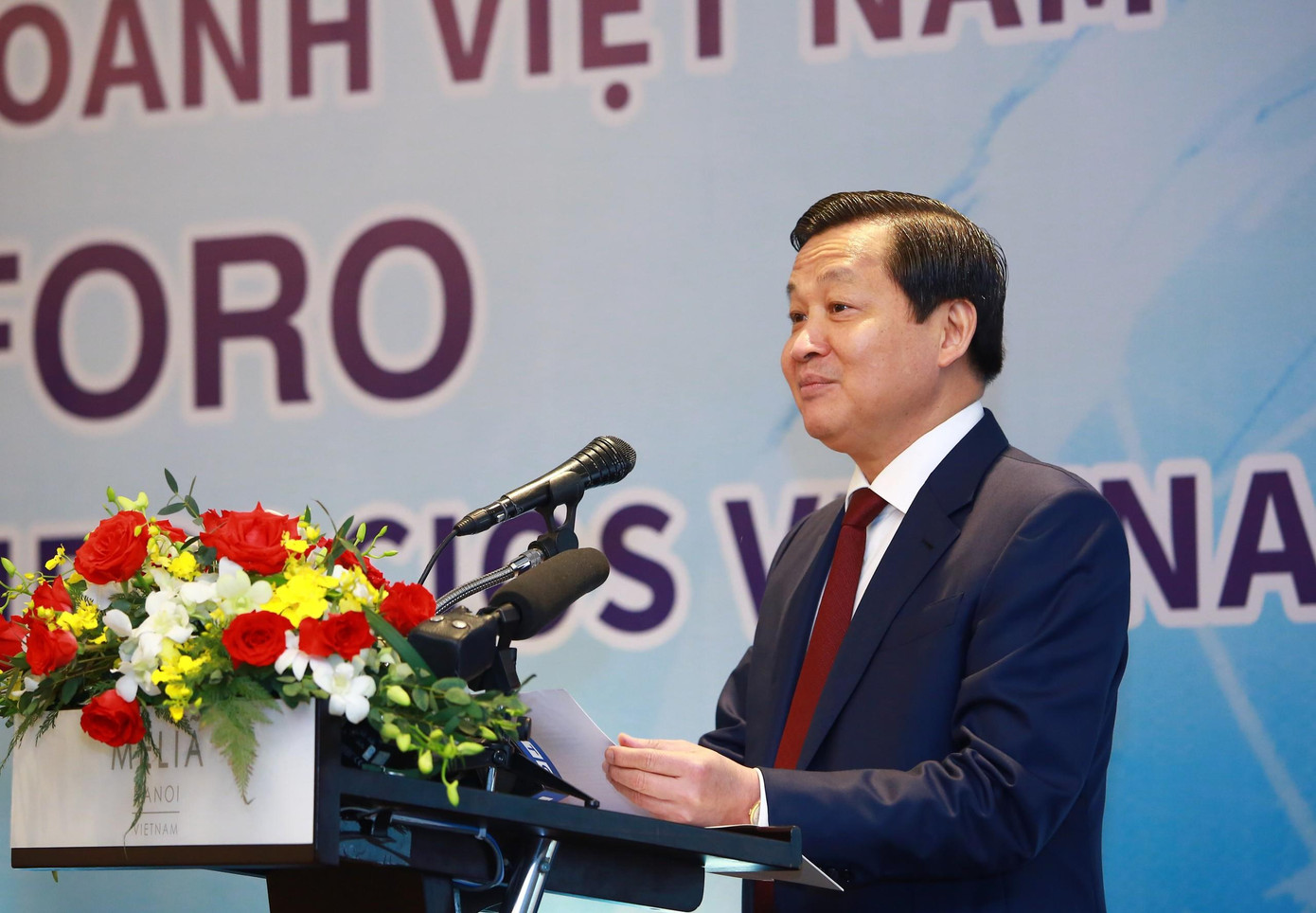 Phó Thủ tướng Lê Minh Khái phát biểu tại diễn đàn. (Ảnh: Hải Minh)