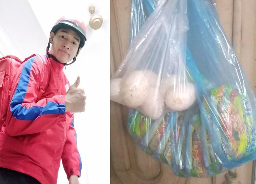 Sinh viên Vũ Huy Hoàng gắng gượng ăn mì gói qua ngày, chờ hết dịch để được đi làm.