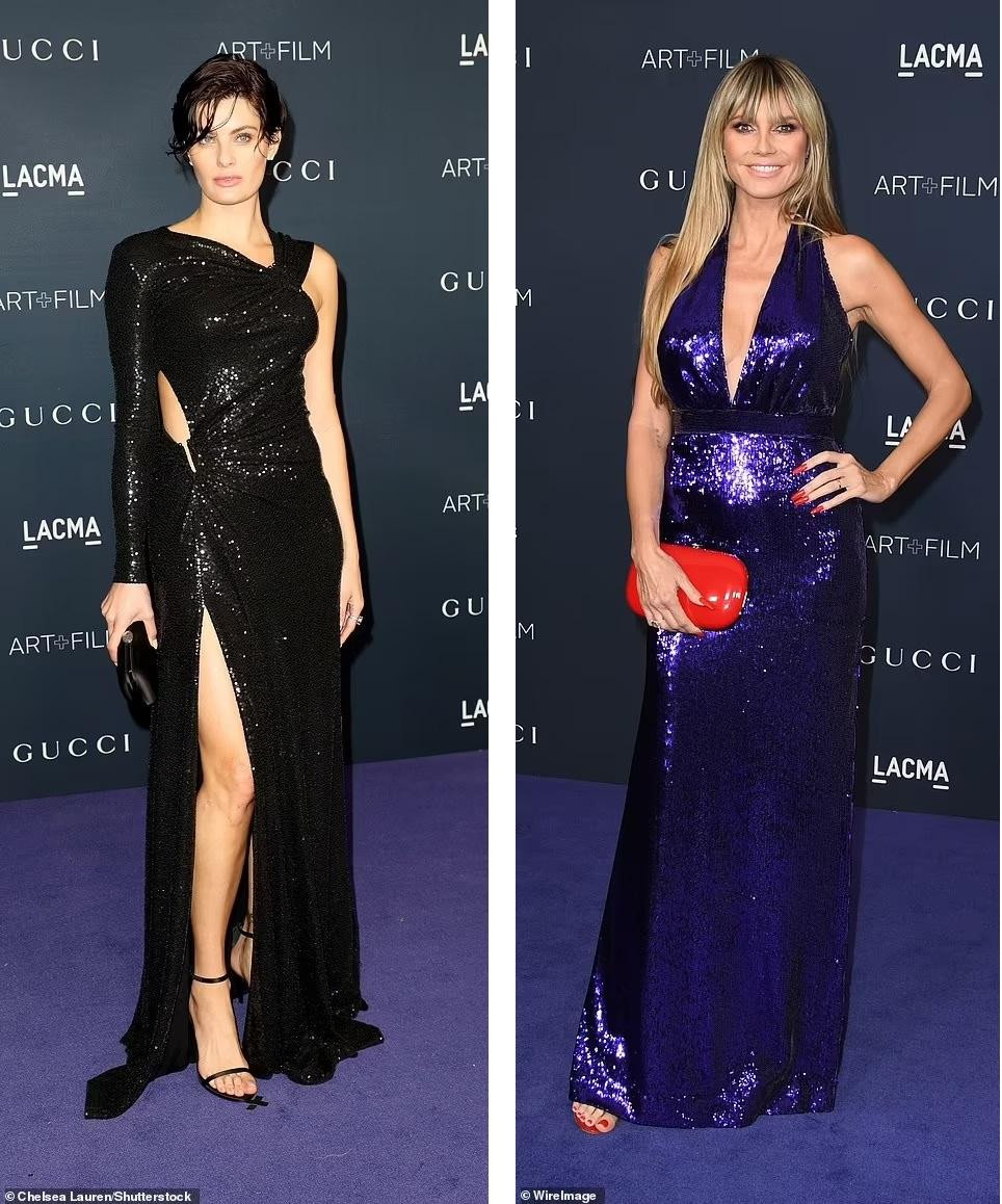 Nữ diễn viên Mỹ Jamie Alexander và siêu mẫu Heidi Klum đều chọn đồ theo phong cách sang trọng và lấp lánh. Ảnh: Daily Mail. Nữ diễn viên Mỹ Jamie Alexander và siêu mẫu Heidi Klum đều chọn đồ theo phong cách sang trọng và lấp lánh. Ảnh: Daily Mail.