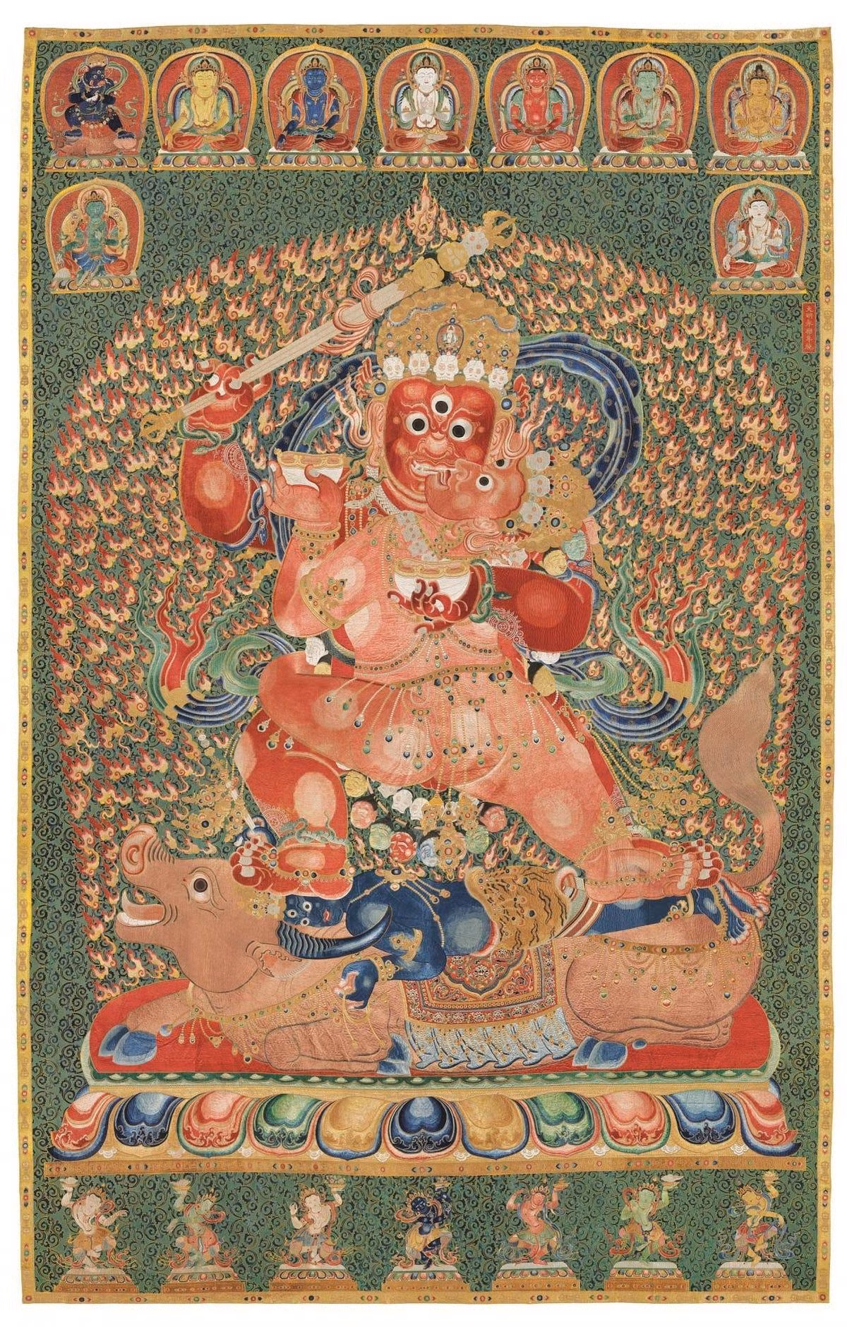 Bức Thangka đang được trưng bày trong Bảo tàng Long ở Thượng Hải. Ảnh: Christie's.